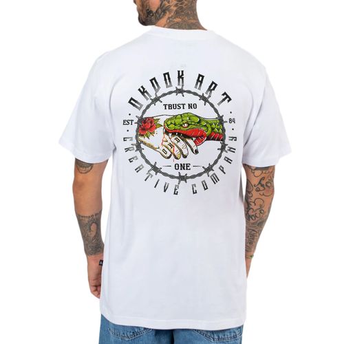 Camiseta Masculina Okdok Oversized Trust No One BRANCO-1250220- -1-